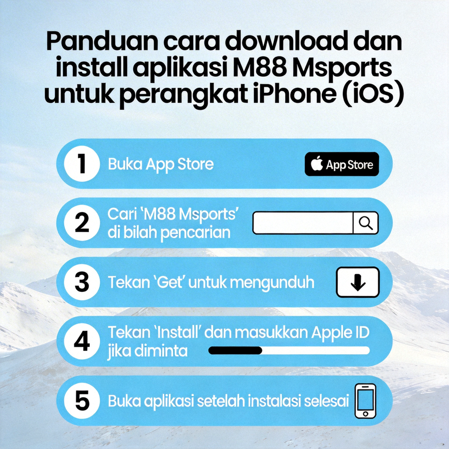 Panduan cara download dan install aplikasi M88 Msports untuk perangkat iPhone (iOS)